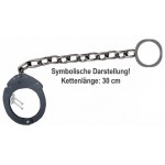CLEJUSO - Halbe Handschelle Nr.12A Schwarz 30 cm Kette rostfrei